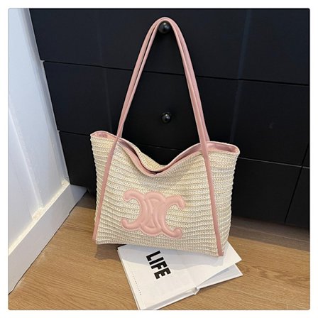 Sommer Triumfbuen stråveske håndvevd grønnsakskurv ferie strandveske enkel skulder underarm stor veske