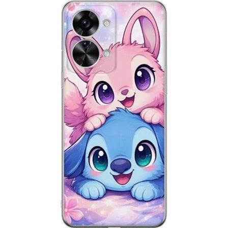 Kompatibel Mobilcover til OnePlus OnePlus Nord 2T Sød kawaii illustration med pink og blå fantasidyr, store øjne og bløde farver perfekt til børn