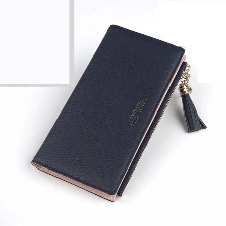 Dame Clutch Taske med Lynlås Slank Pung Piger Kortholder Pung Lynlåslomme Pung Håndledsrem Pung, 1 stk sort