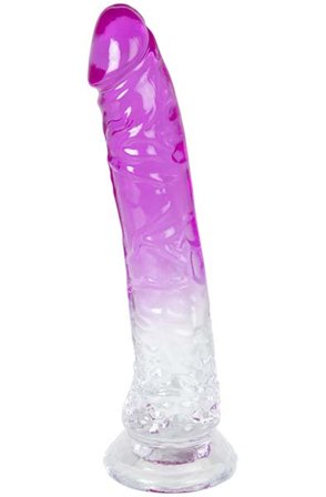 Dual Color Dildo Lila & Transparent 20 cm