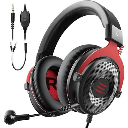 PC Gaming Anti Noise Headset - Over Ear Hörlurar Kompatibla med PS4/PS5 Controller Xbox One PC Mac Dator