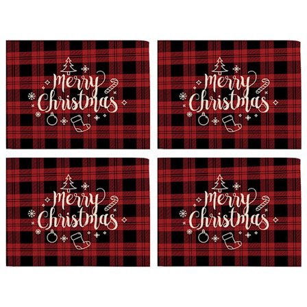 Brikkesett med 4 juletre for spisebord varmeisolering