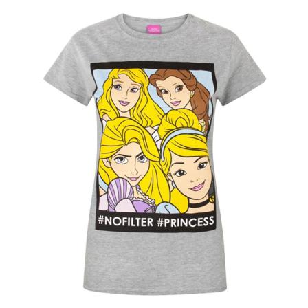 Disney T-shirt Dam/dam Prinsessan Utan Filter L Grå