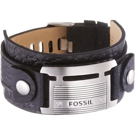 Armband - FOSSIL - JF84816040 - Äkta läder - Svart - Längd 25 cm