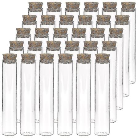 30 kpl 25 ml lasiputkia 20100 mm kirkkaita litteitä putkia korkkitulpilla