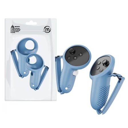 JYS JYS-MQ013 1 Par Silikonbeskyttelse mot Sklisikkerhet for Meta Quest 3 Touch-kontroller - Blå