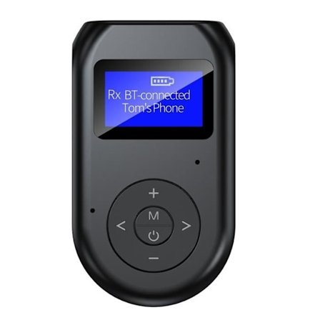Bluetooth 5.0 Audio Transmitter Receiver med LCD-display, 2-i-1 AUX Trådløs Dongle til PC og Kablet TV