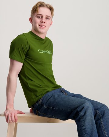Calvin Klein INST. LOGO SS T-SHIRT Zielony T-shirty Chłopiec - Kids Brand Store