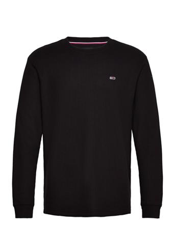 Tjm Reg Waffle L/S Tee Black Tommy Jeans