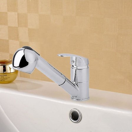 Kjøkkenkran i rustfritt stål med uttrekkbar svingbar tut