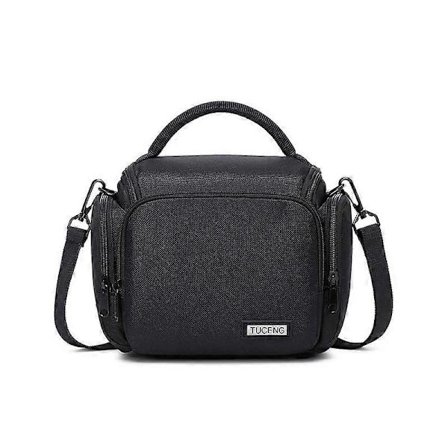 Kamerataske til skulderen, Vandtæt kamerataske med justerbar skulderrem, Bærbar kamerataske, Kompatibel med Nikon, Canon, Sony, etc. (Sort)