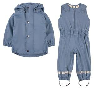 Kuling Ottawa Lined Recycled Rain Set Flintstone Blue 74/80 cm - Clothing sets - 74/80 cm - Blue