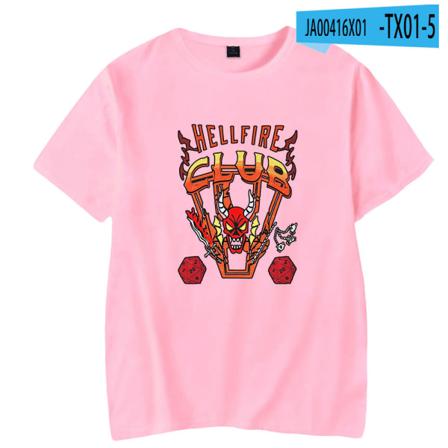 Stranger Things 4 Hellfire Club Fashion T-shirt Stil 5 Rosa Xxxxl