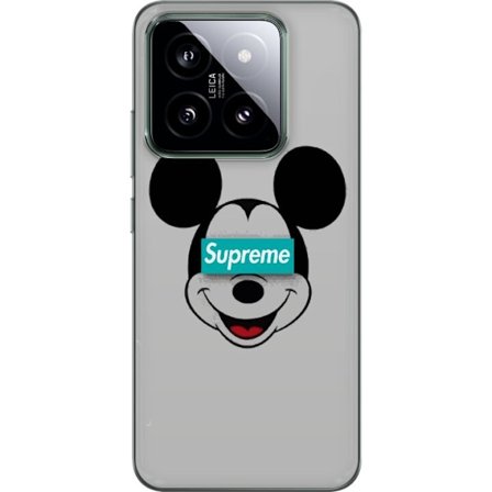 Kompatibelt Mobildeksel til Xiaomi Xiaomi 14 Mickey Mouse ansikt med Supreme logo streetwear inspirert pop art motiv perfekt for fans av mote kultur o