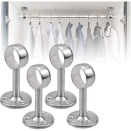 Galaxy 4stk takmontert gardinstangbrakett, rustfritt stål garderobe stang garderobe stang holder(25mm)-WELLNGS