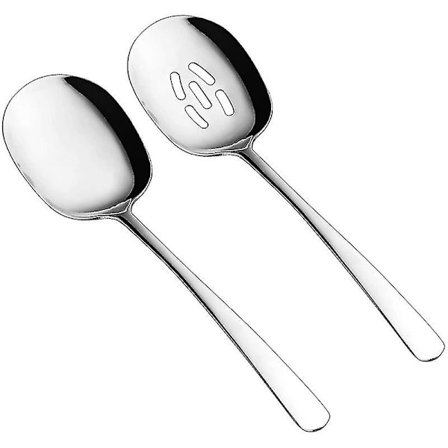 Serveringsske Skeer Sæt, 10 Tommer Spalte Ske og Serveringsske, Skeer Bestik, Madlavningsske, Past