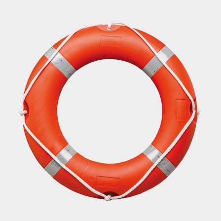 CAN-SB Livboj Ponza Solas 736mm 2,5kg i orange polyeten med reflekterande tejp och rep för ökad säkerhet till sjöss.