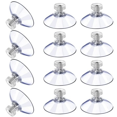 12 store sugekopper i plast, gennemsigtige, kollisionssikre, med gummi, metalsugekopper, stærke (40M5-10)