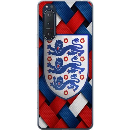Yhteensopiva Puhelinkuori Sony Sony Xperia 5 II Graafinen Englanti-aihe heraldisilla leijonilla ja punaisella, valkoisella ja sinisellä punotulla kuv