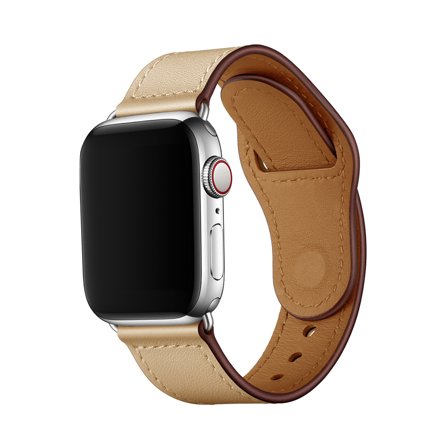 Läderarmband till Apple Watch 42/44/45mm - Beige | Armband Från Yedi