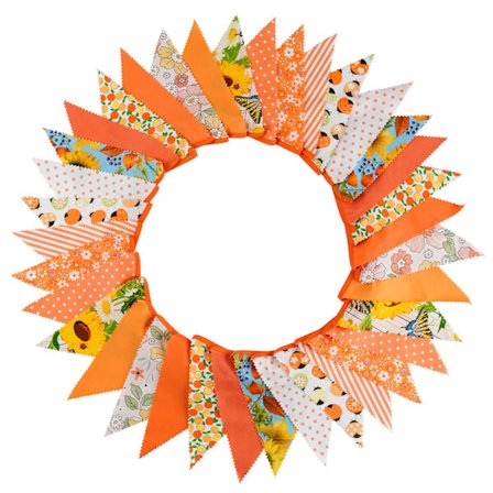 (Orange Farve)10M Flagguirlande Farvede Flag Triangel Flag Dobbeltsidet Dekoration til Soveværelse, Fødselsdag