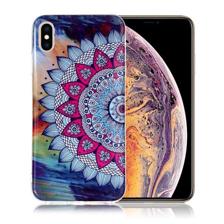 iPhone 9 Plus beskyttelses deksel av TPU med IMD Printet mønster som er selvlysende - blomster mønster