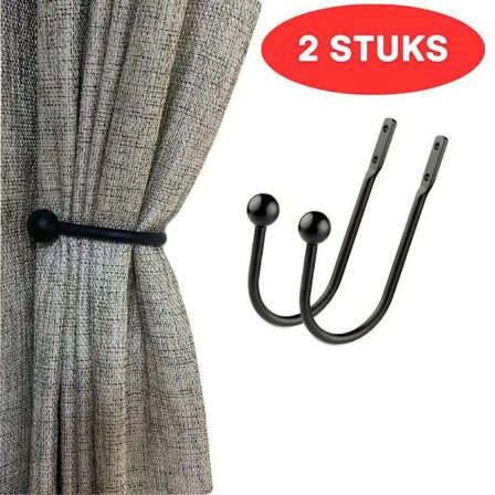 Brons Gardinholdere 2-pak - Krogbeslag Kompatible med de Fleste Gardiner