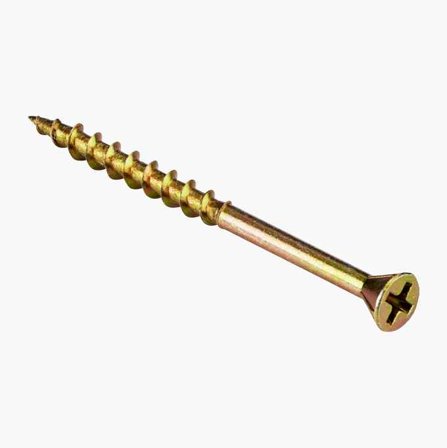 Biltema - Sponplateskrue gullforkrommet 3 9 x 55 mm 500 stk.