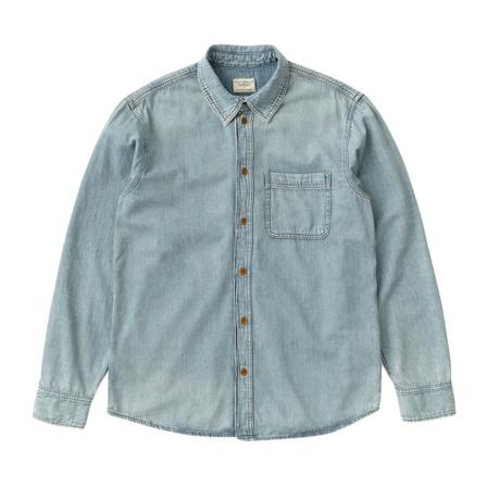 Nudie Jeans, Denim Shirts Blauw, Heren, Maat:S