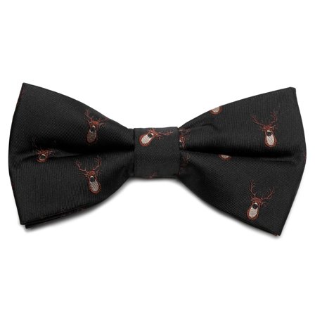 Czarna bożonarodzeniowa muszka w renifery dla mężczyzn - Muszki gotowe do noszenia