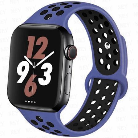 Sportrem for Apple Watch Band 45 mm 49 mm 44 mm 40 mm 41 mm 42 mm Silikonarmbånd correa iWatch Ultra 2 Series 9 8 SE 7 6 5 4 3 Royal pulse-Black 38 