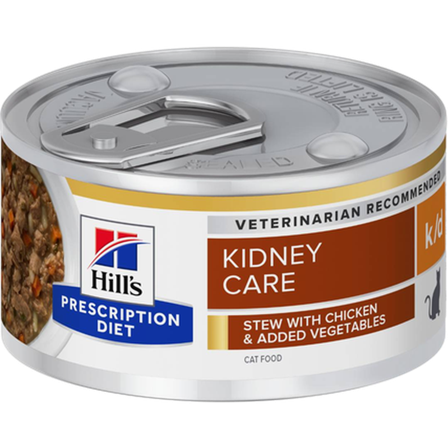 Hill's Prescription Diet Feline - k/d Kidney Care Chicken & Vegetables Stew Canned - Wet Cat Food 82 g x 24 - Katt - Kattefôr & kattemat - 