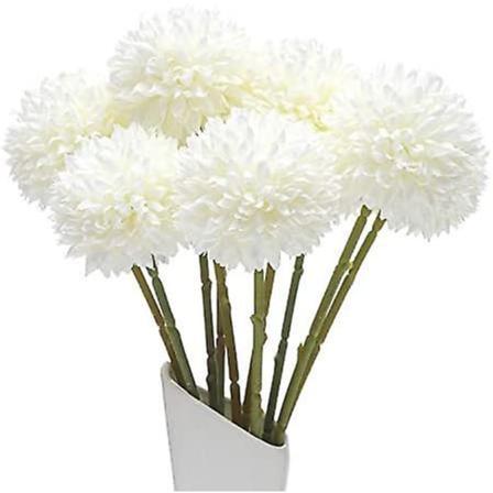 Valkoiset keinotekoiset Dahlia-kukat, Silkki-muoviset keinotekoiset hortensiakukat kimppu hääkimppu 10 kpl valkoinen