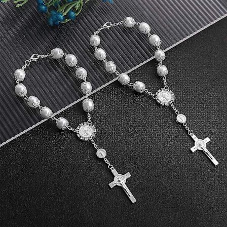 Hvid - Bil Bakspejl Rosenkrans 2 Stykker Hængende Bil Bakspejl til Mænd og Kvinder