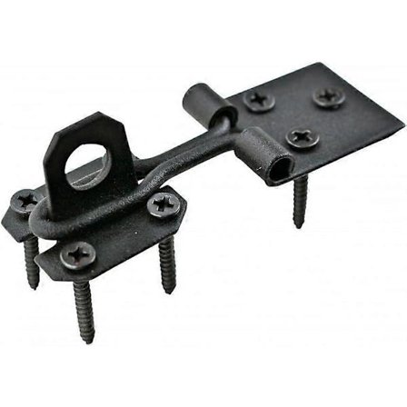 Dörrlåsspärr 3 tum Svart Smidesjärn Hasp Lås Garage Stalldörrlås med DKJ