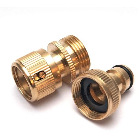 2 stk. messing haveslange fittings, 3/4 tommer hurtigkobling adapter stik og fatninger, slange fittings til bilvask pistoler og havevandingssystem