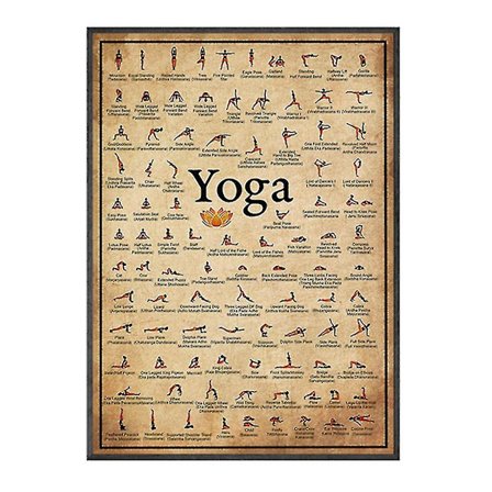 Yogaställning Affisch Hem Gym Träningsutrustning Canvas Vintage Illustrationer Canvas