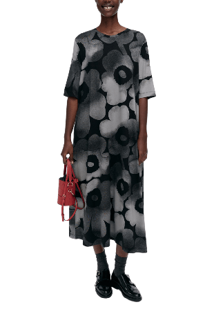 Marimekko Rento Akvarelli Unikko Klänningar Dam Svart XS