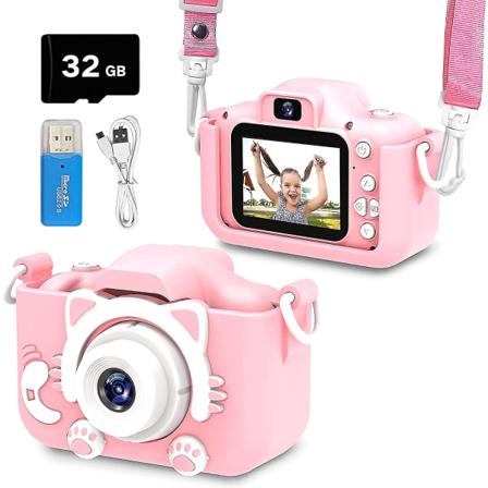 Kids Selfie Camera Jul Födelsedagspresenter för tjejer digitala videokameror
