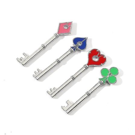Resident Evil 2 Remake nøkkelring 4 stk Silver Keys Collection Set Halskjede anheng Biohazard Re:2 Cosplay Accessories-yvan
