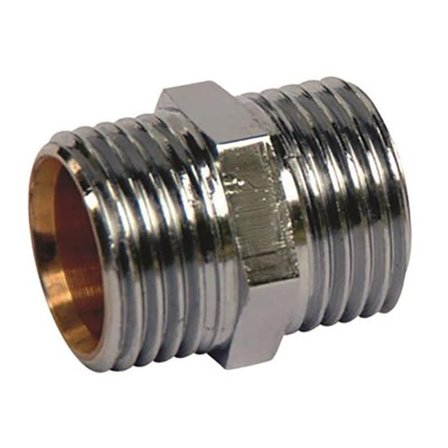 Vatette FG060348620 Skruefitting lige, forkromet, utv-gevind, G15 x G10, Installation