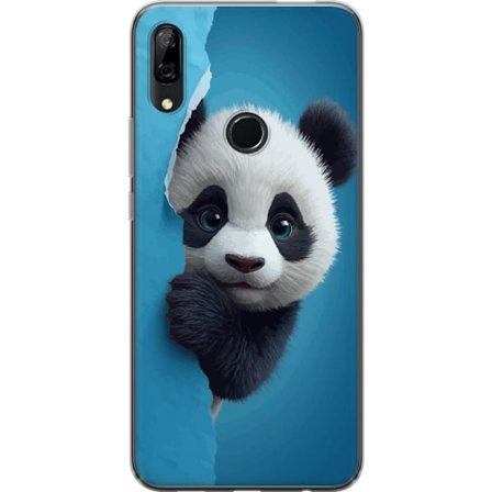 Yhteensopiva Puhelinkuori Huawei Huawei P Smart Z Söpö panda, joka kurkistaa paperin läpi pehmeässä 3D-kuvituksessa