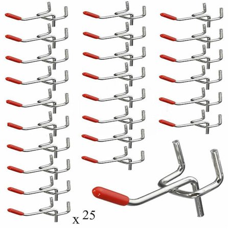 Enkel Pegboard-krokbräda för vägg, detaljhandel, butikshyllor, peg (25 st, 25 mm) (FMY)