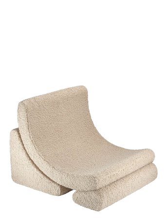 Wigiwama Moon Chair Teddy - Cream - 80X 65X 55CM