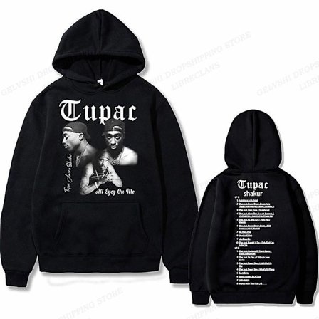 Tupac 2pac Hoodie Herr Dam Kvinna Mode Hoodies Barn Hip Hop Hoodies Kvinnor Tröjor Pojkar Jackor Rapper Tröjor Shakur Tracksuits Punk S