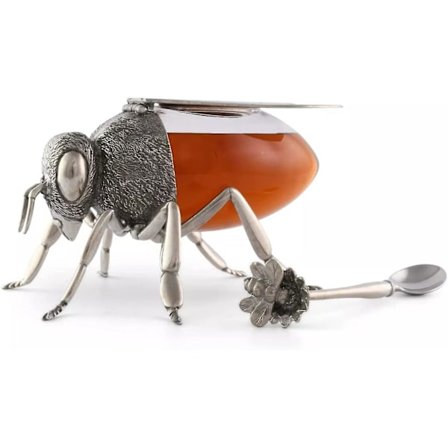 1 Stk Luksuriøs Bi Honningkrukke, Honningbeholder Med Ske, Honningkrukke Og Ske Sæt Til Hjemmekøkken Til Opbevaring Af Honning, Sukker, Te