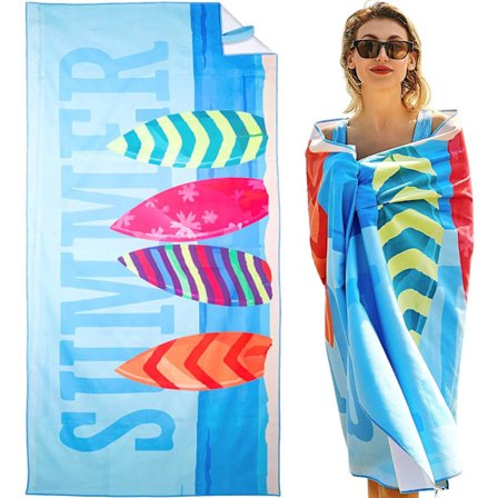 Stor Badhandduk 150 x 70cm, Mikrofiberhandduk, Anti-Sand Strandlakan Snabbtorkande för Strand/Pool/Solstolar (Sommar-Rullstol)