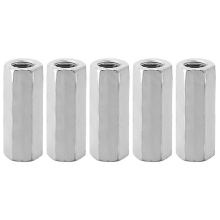 5 stk. M12x50 Lang Stang Sekskantmutter Avstandsstykke Gjenget Fester