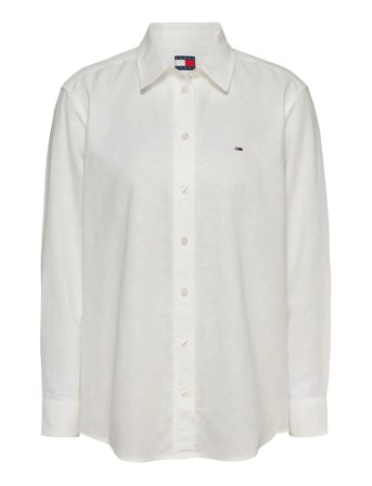 Tjw Rlx Linen Shirt White Tommy Jeans