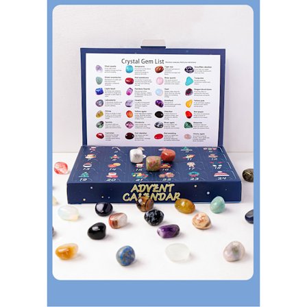 Julekalender med steiner - Adventskalender 24 steiner - Overraskelseskaleder jul for barn / voksne